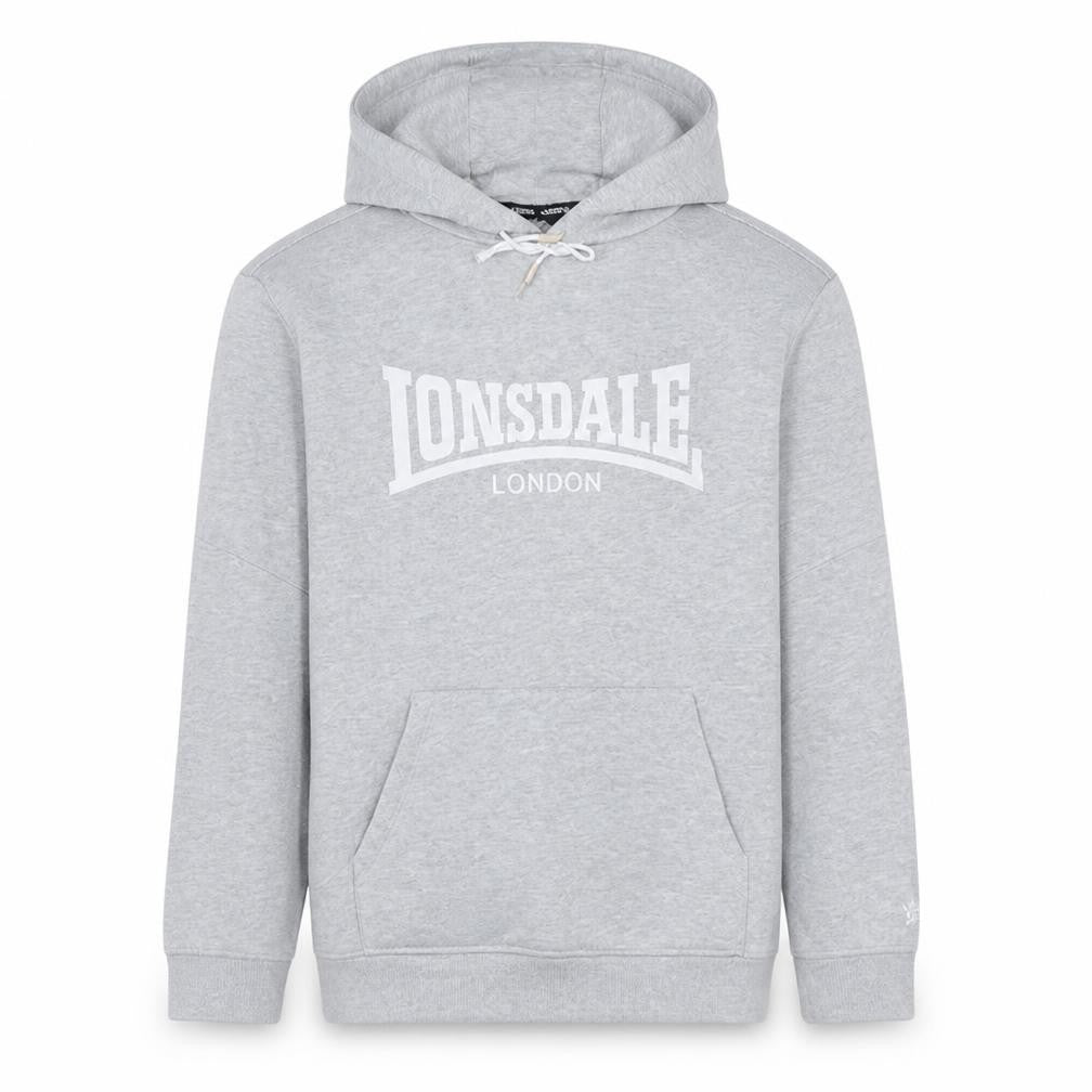 Lonsdale London Men's Grey Pullover Hoodie Size M Classic Logo Sweatshirt
