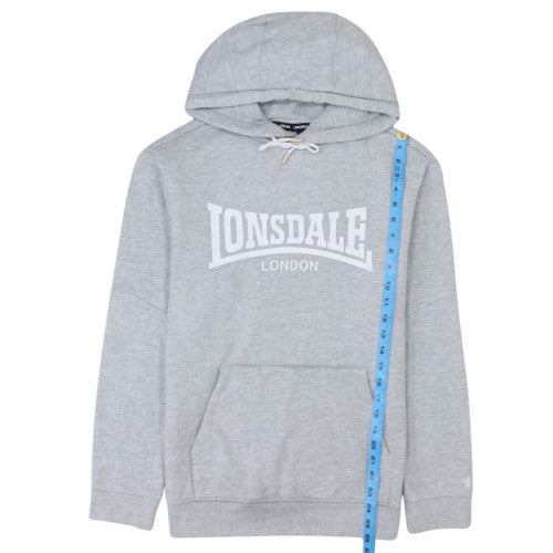 Lonsdale London Men's Grey Pullover Hoodie Size M Classic Logo Sweatshirt