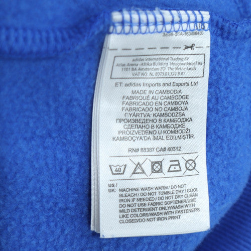 Adidas Men Blue Full Zip Hoodie L Regular Fit Sports Fleece