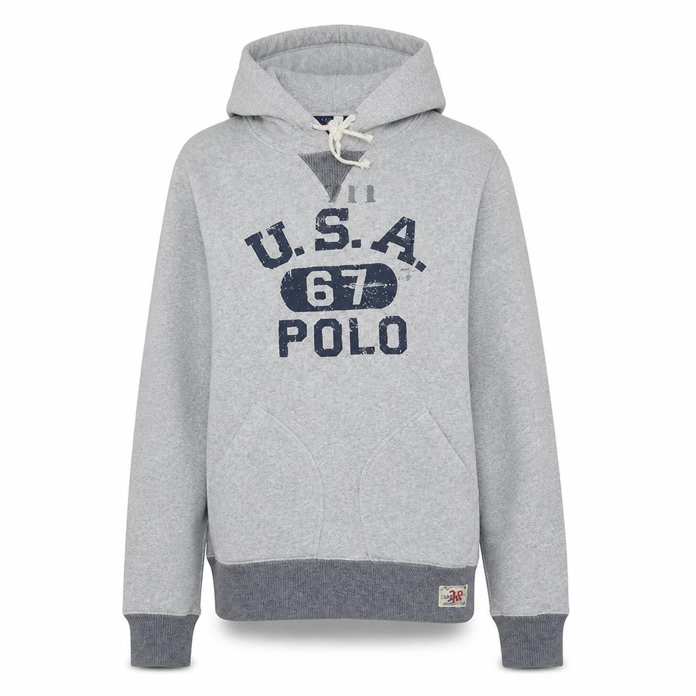 Polo Ralph Lauren Womens Grey Pullover Hoodie Size S Classic USA 67 Design