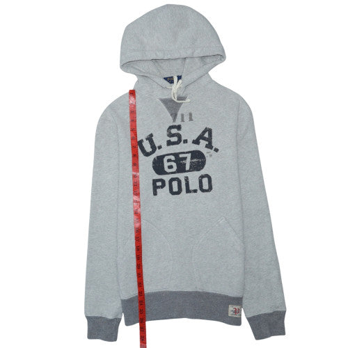 Polo Ralph Lauren Womens Grey Pullover Hoodie Size S Classic USA 67 Design
