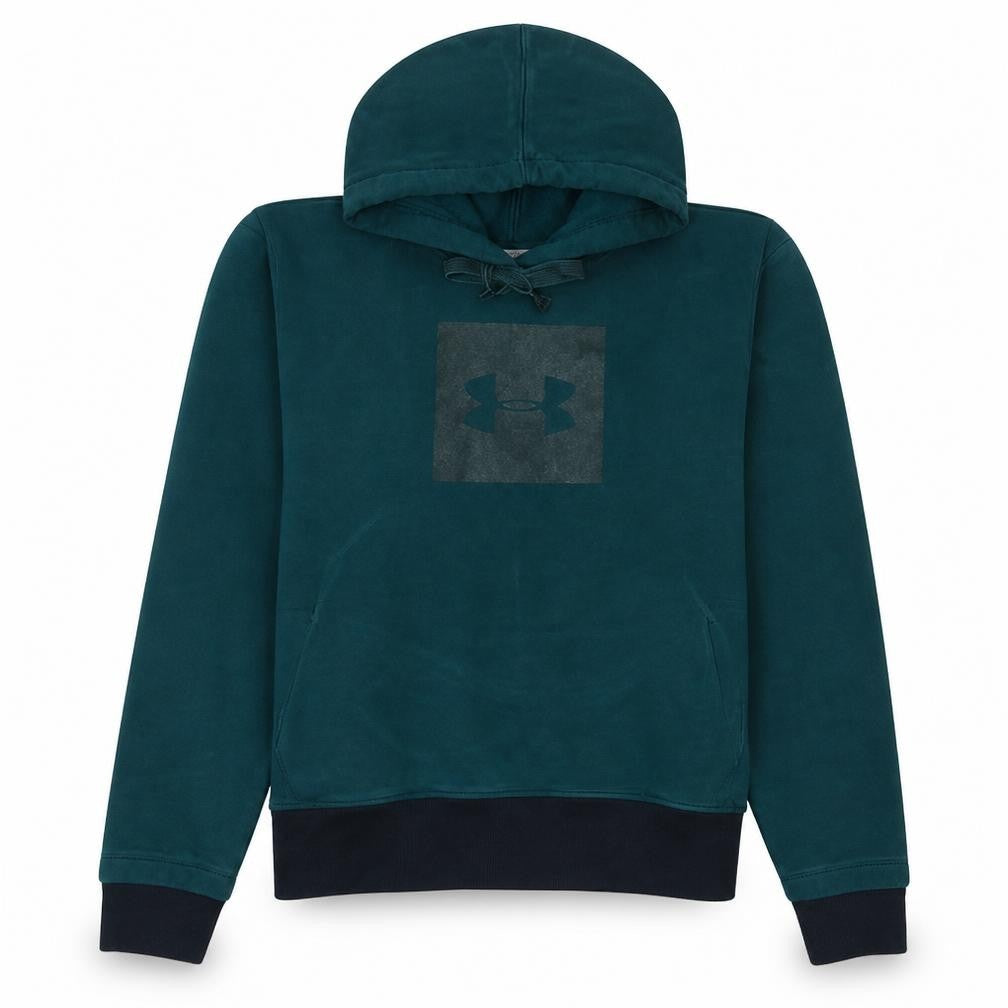 Front view of Under Armour Men's Green XL Pullover Hoodie Sweatshirt