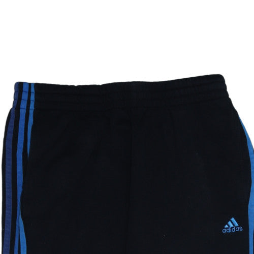 Adidas Men’s Black XL Sweatpants with Blue Stripe Detail