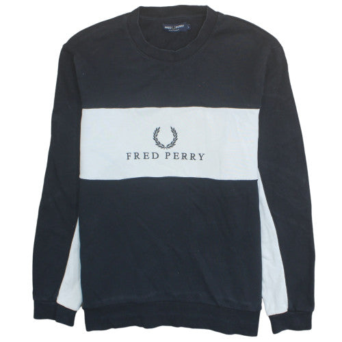 Fred Perry Men's Black Large Crew Neck Pullover Sweatshirt