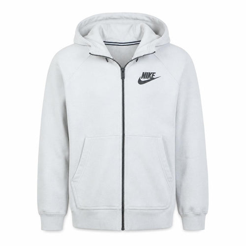 Nike Men's White Full Zip Fleece Hoodie M Regular Winter Sportswear