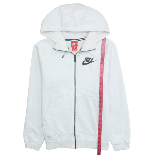 Nike Men's White Full Zip Fleece Hoodie M Regular Winter Sportswear