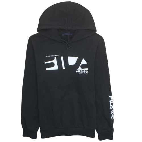 Fila Men's Black Pullover Hoodie Small Graphic Sportswear