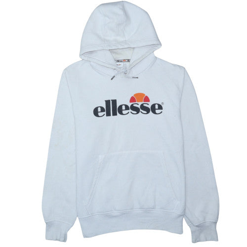 Ellesse Men’s White XL Pullover Hoodie with Logo Graphic Fleece