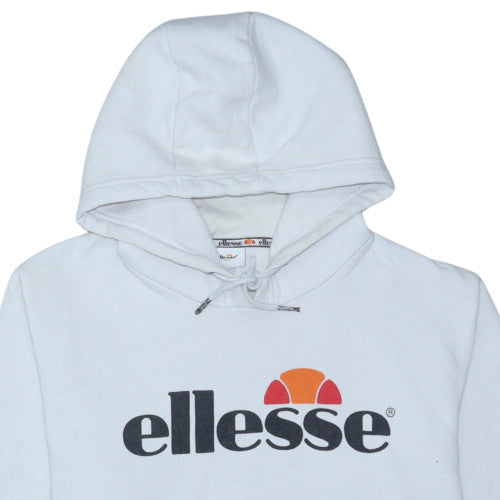 Ellesse Men’s White XL Pullover Hoodie with Logo Graphic Fleece