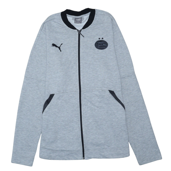 Puma PSV Men's Grey Full Zip Sweatshirt Size L Football Top
