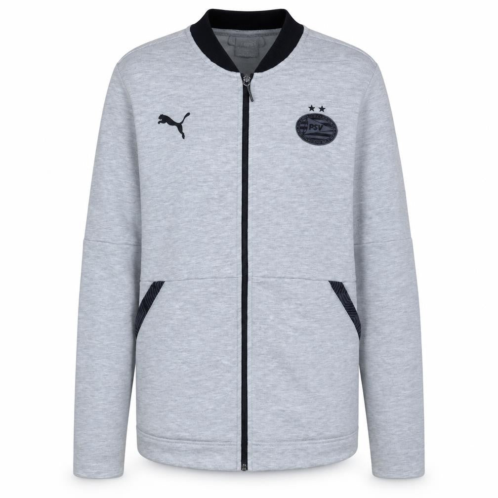 Puma PSV Men's Grey Full Zip Sweatshirt Size L Football Top