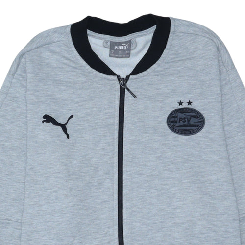 Puma PSV Men's Grey Full Zip Sweatshirt Size L Football Top