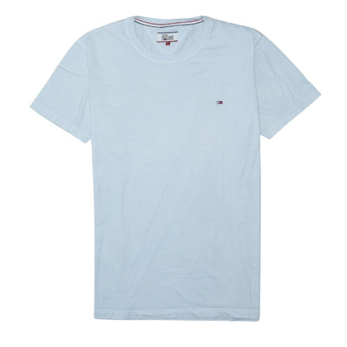 Tommy Hilfiger Denim Men's Light Blue Crew Neck Cotton T-Shirt L