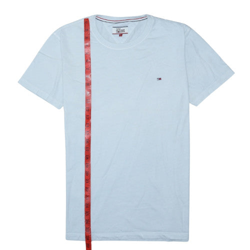 Tommy Hilfiger Denim Men's Light Blue Crew Neck Cotton T-Shirt L