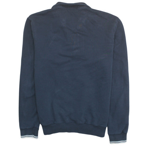 Fred Perry Men's Blue 1/4 Zip High Neck Sweatshirt Size L