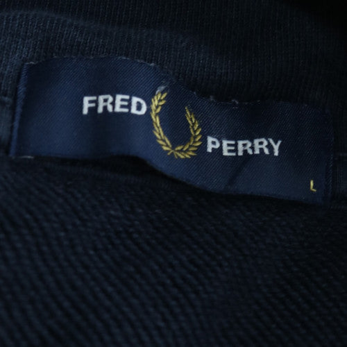 Fred Perry Men's Blue 1/4 Zip High Neck Sweatshirt Size L