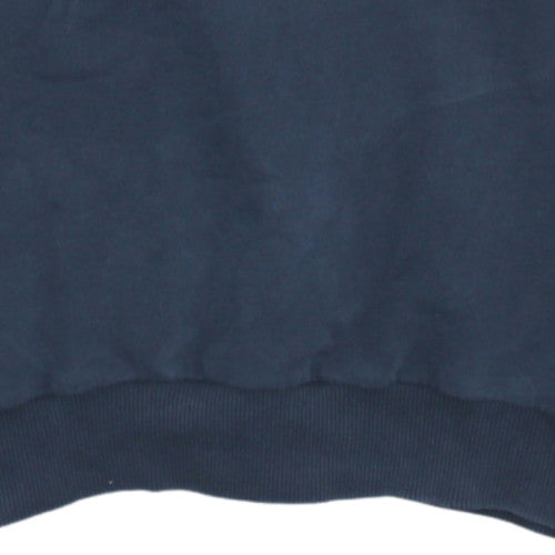 Fred Perry Men's Blue 1/4 Zip High Neck Sweatshirt Size L