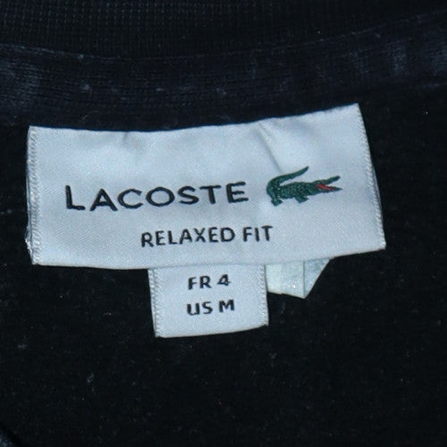 Lacoste Men's Black Relaxed Fit Crew Neck Logo Sweatshirt Size M
