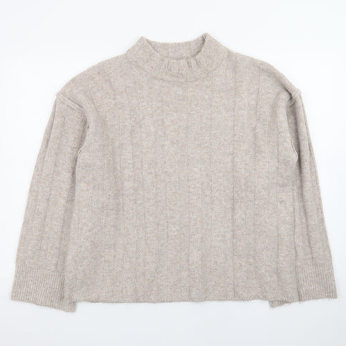 V by Very Women Beige Mock Neck Knit Jumper Size 12