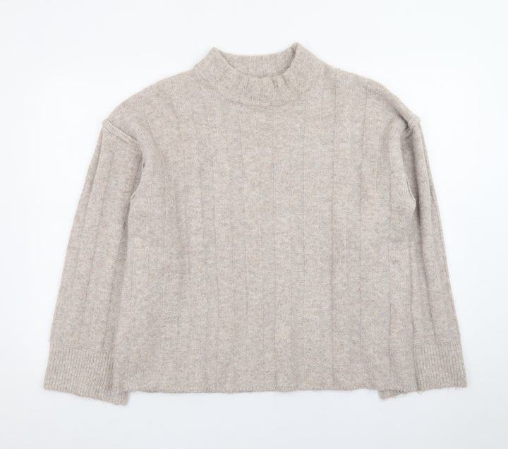 V by Very Women Beige Mock Neck Knit Jumper Size 12