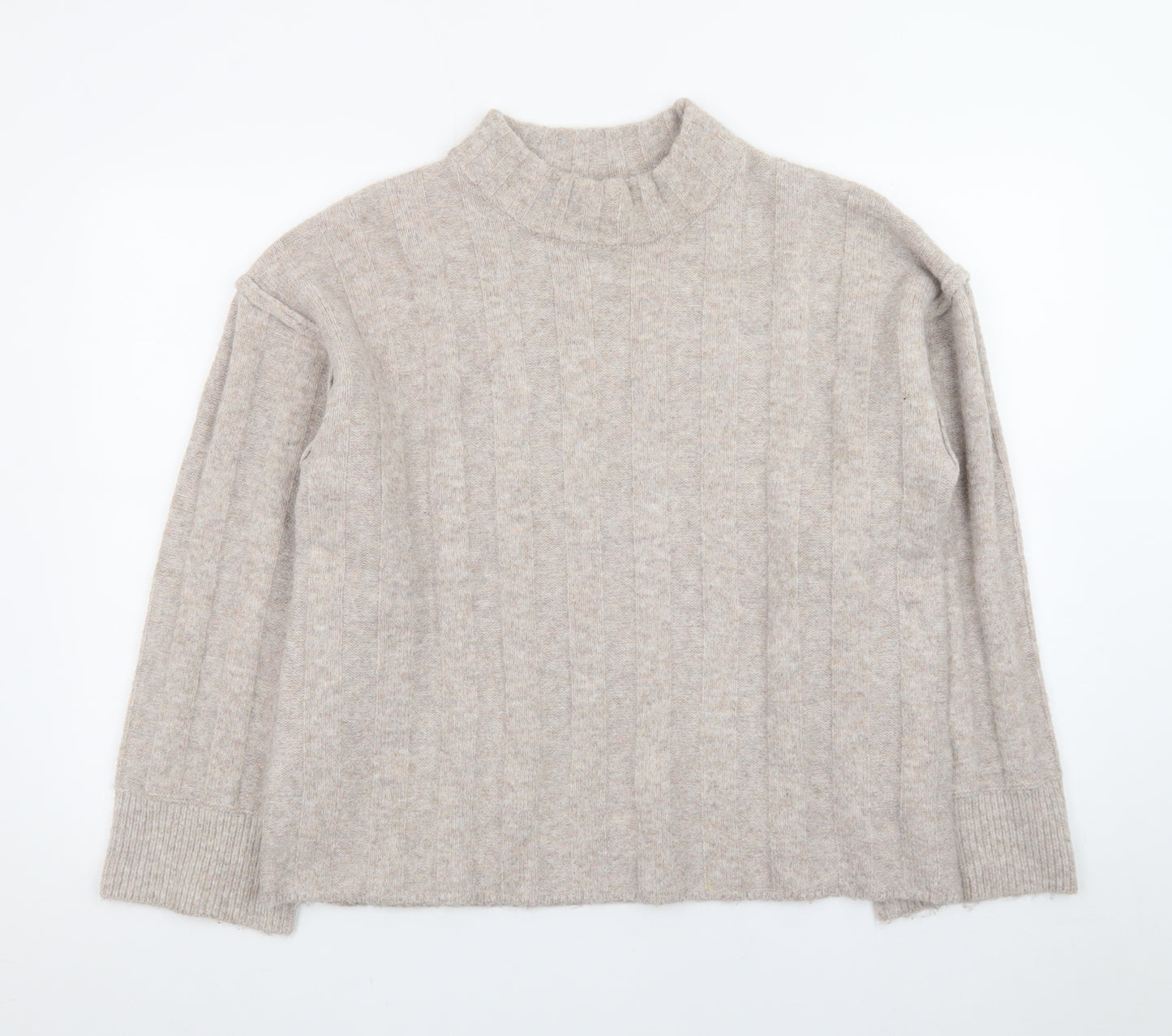 V by Very Women Beige Mock Neck Knit Jumper Size 12