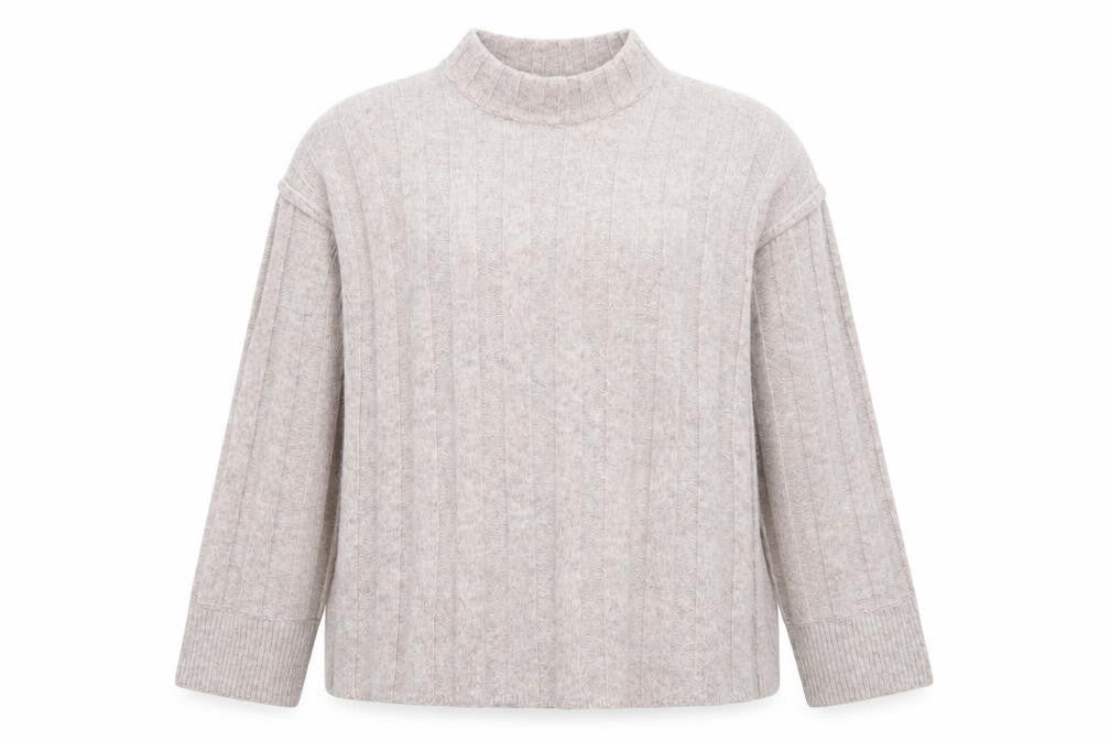 V by Very Women Beige Mock Neck Knit Jumper Size 12