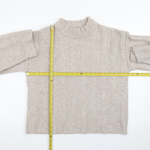 V by Very Women Beige Mock Neck Knit Jumper Size 12