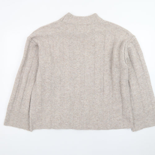 V by Very Women Beige Mock Neck Knit Jumper Size 12