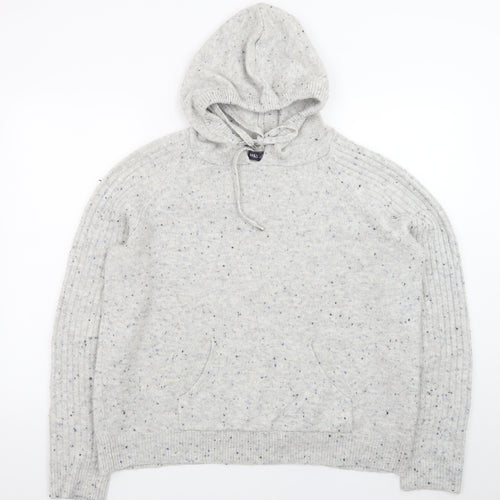Marks and Spencer Women's Grey Hooded Knit Jumper Size M