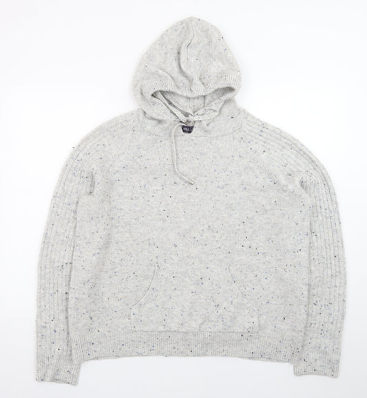 Marks and Spencer Women's Grey Hooded Knit Jumper Size M