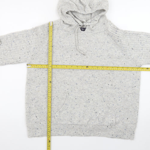 Marks and Spencer Women's Grey Hooded Knit Jumper Size M