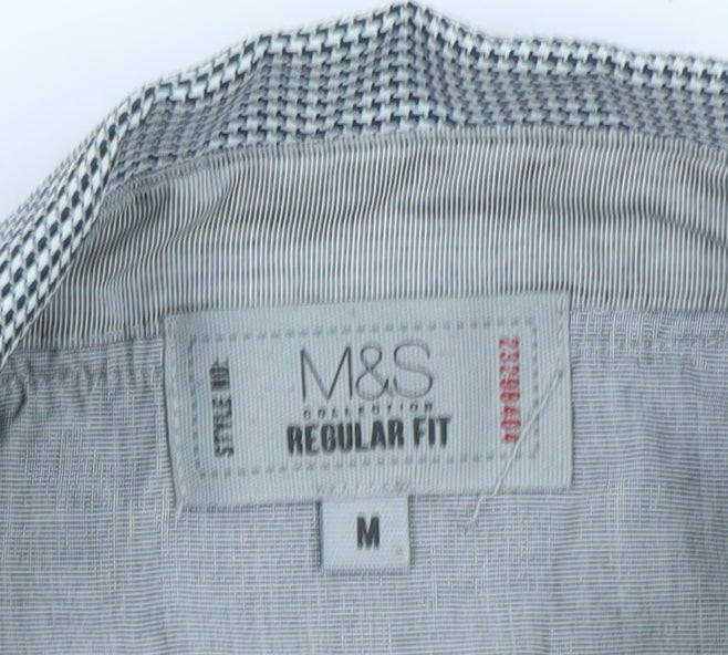 Marks and Spencer Men's Grey V-Neck Regular Fit Jumper M