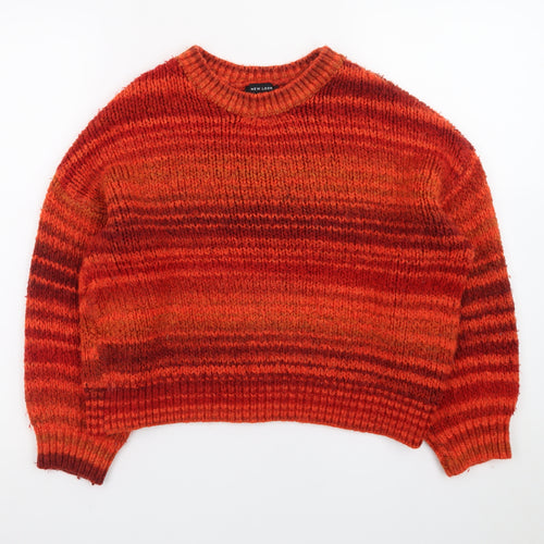 New Look Women’s Red Chunky-Knit Pullover Jumper Size L