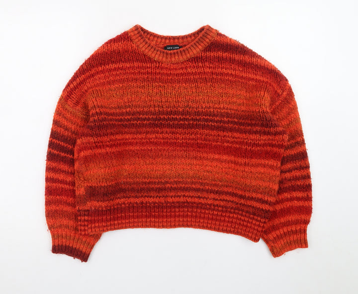 New Look Women’s Red Chunky-Knit Pullover Jumper Size L