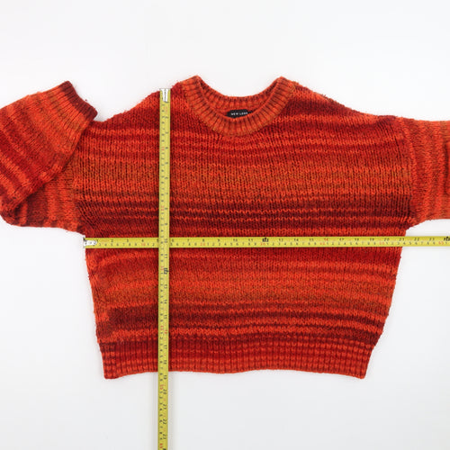 New Look Women’s Red Chunky-Knit Pullover Jumper Size L