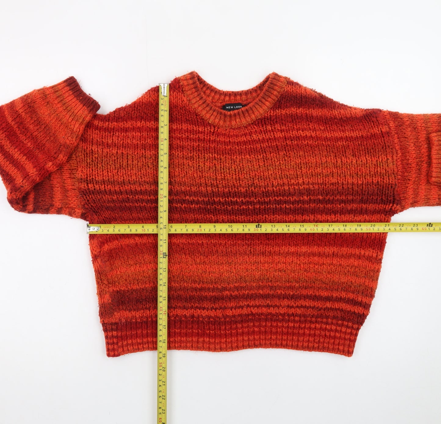 New Look Women’s Red Chunky-Knit Pullover Jumper Size L