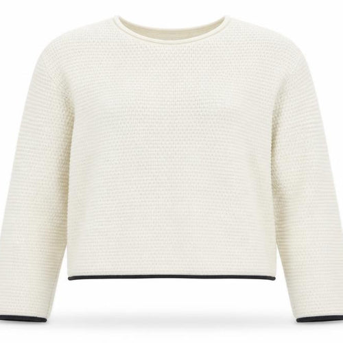 Marks and Spencer Women Ivory Waffle Knit Cotton Jumper L