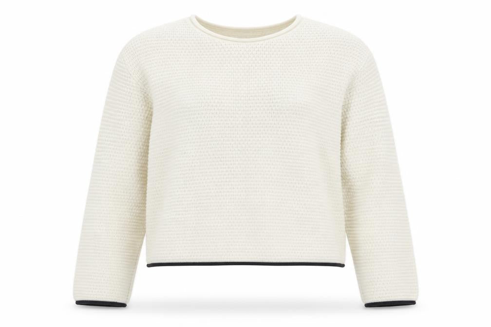 Marks and Spencer Women Ivory Waffle Knit Cotton Jumper L