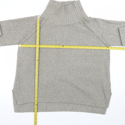 H&M Women Grey Roll Neck Wool Blend Chunky Knit Jumper Size 12