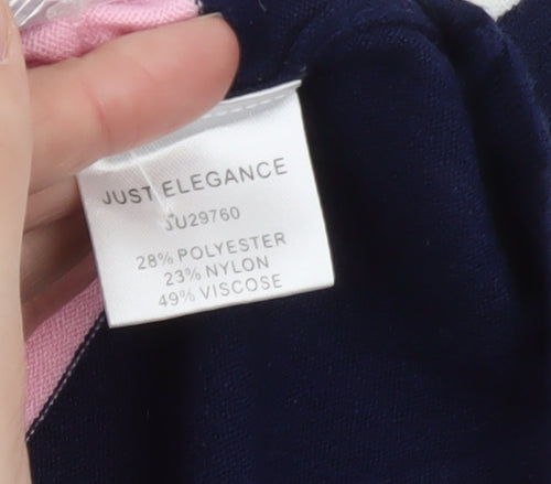 Just Elegance Women’s Multicoloured Striped 3/4 Sleeve Pullover Jumper L
