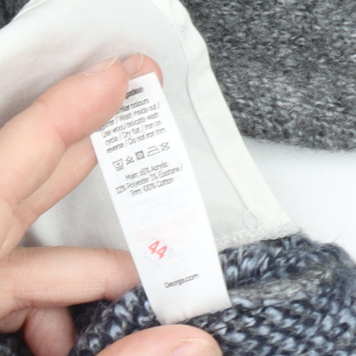 George Women's Grey Argyle Crew Neck Wool Blend Jumper XL