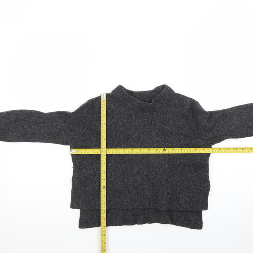 AllSaints Womens Grey Wool Blend High Neck Pullover Jumper XS