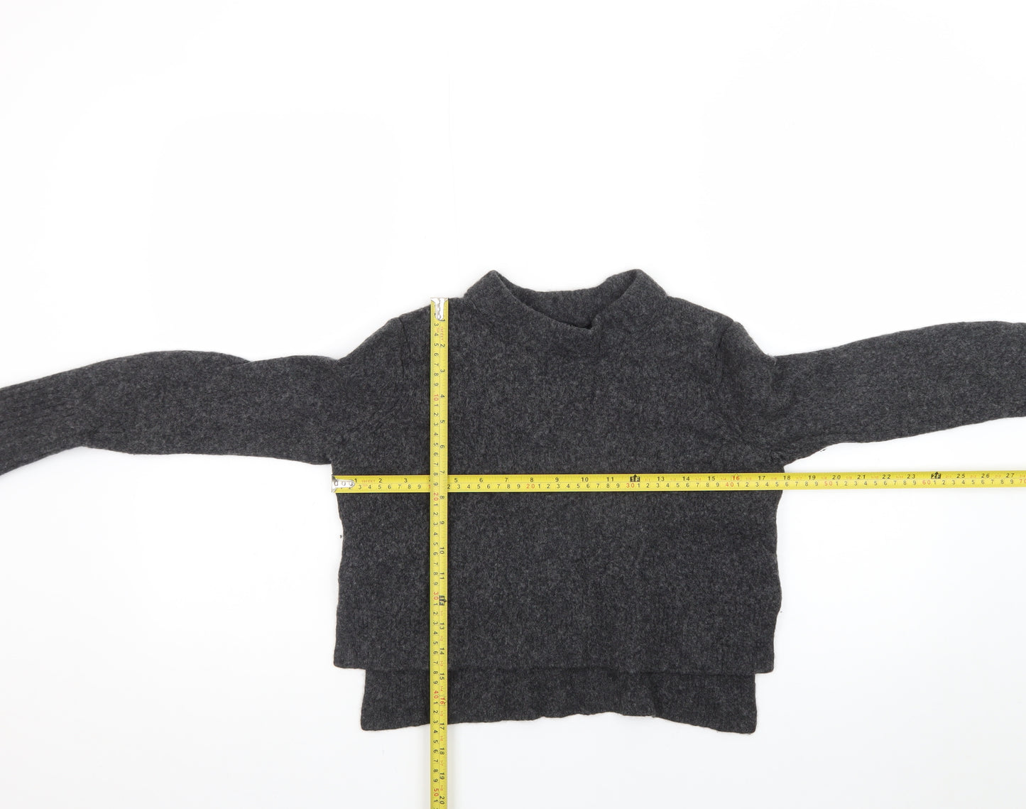 AllSaints Womens Grey Wool Blend High Neck Pullover Jumper XS