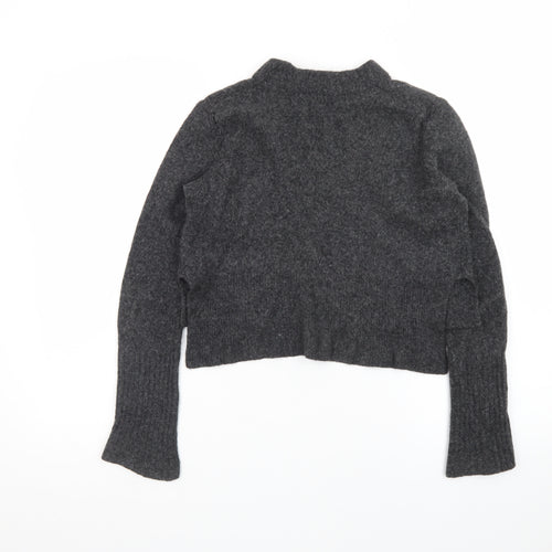 AllSaints Womens Grey Wool Blend High Neck Pullover Jumper XS
