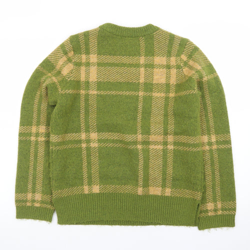 Marks and Spencer Women’s Green Checked Wool Blend Jumper Size S