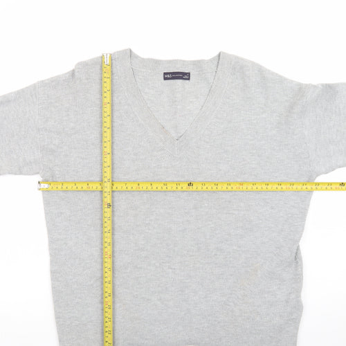 Marks and Spencer Women’s Grey V-Neck Knit Jumper M