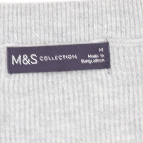 Marks and Spencer Women’s Grey V-Neck Knit Jumper M