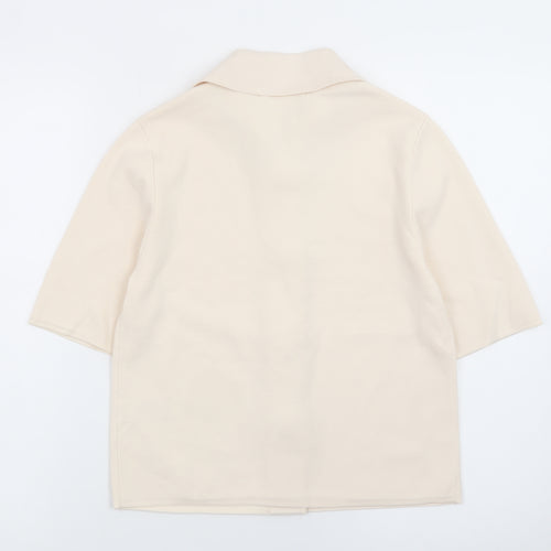 Marks and Spencer Women's Beige Collared Short Sleeve Cardigan S
