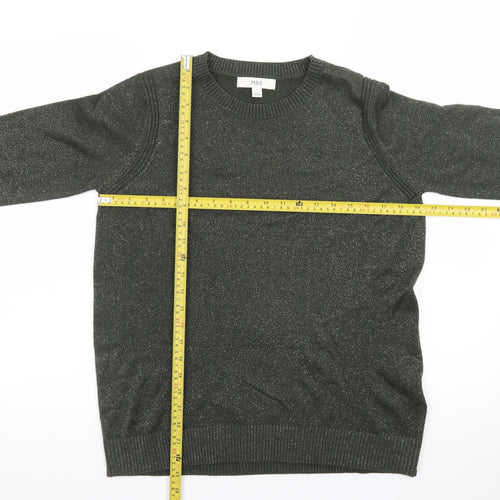 Marks and Spencer Women’s Green Glitter Knit Crew Neck Jumper Size S