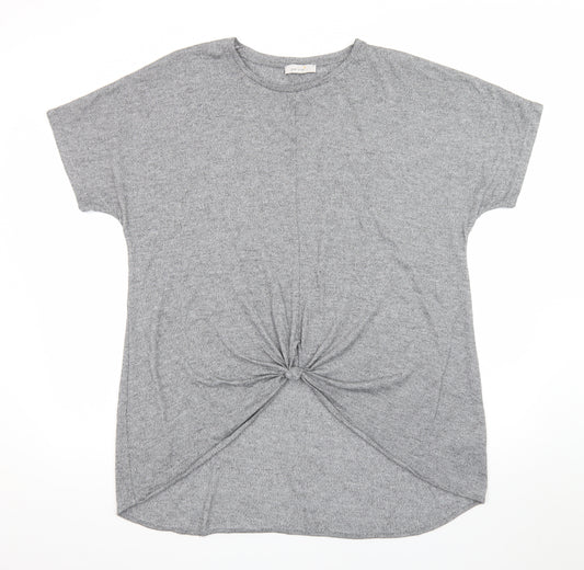 Marks and Spencer Women’s Grey Knot Front Jersey T-Shirt Size 18